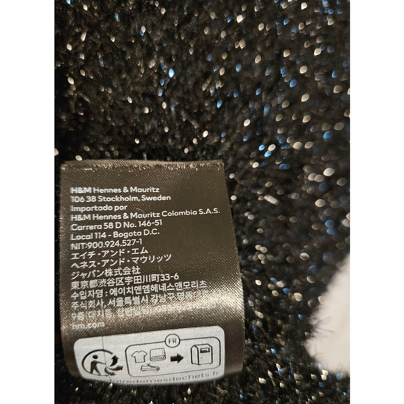 Women's H&M Black Sparkly Oversized Sweater Size S - Picture 7 of 10